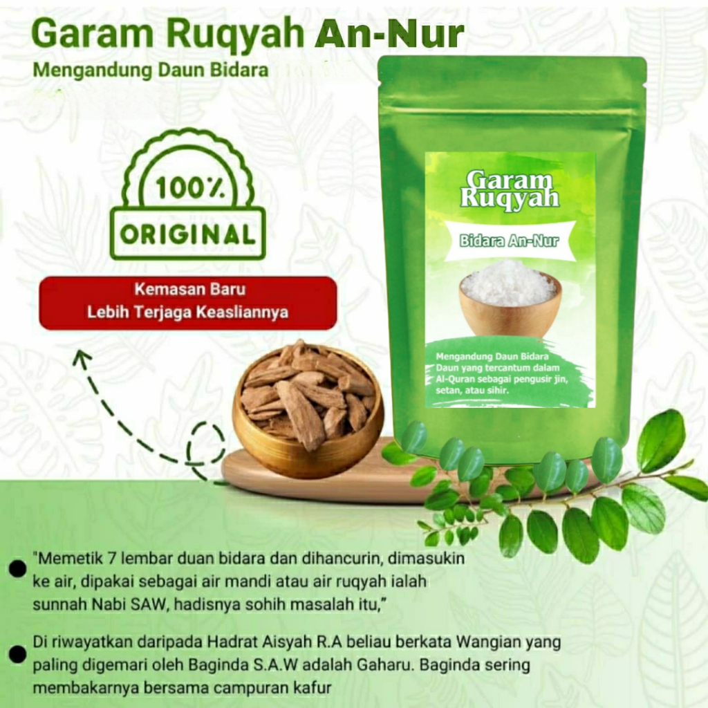 

GARAM RUQYAH BIDARA 500GR UNTUK PENGOBATAN ALTERNATF