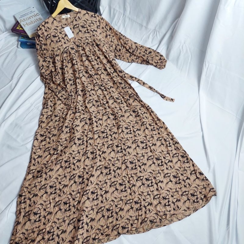 GAMIS KATUN RAYON MOTIF GARIS AY018