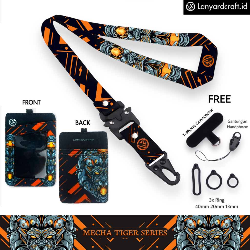 

LC.ID Lanyard Craft Mecha Tiger V2 Gantungan Tali Holder Card Printing - Mecha Tiger Series