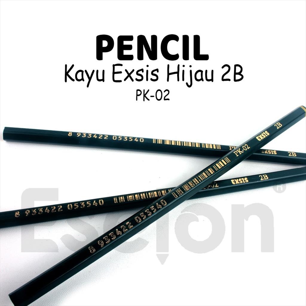 

12PCS Pensil 2B HIJAU EXSIS PK-02 / 1 Pak Pensil Kayu 2B EXSIS