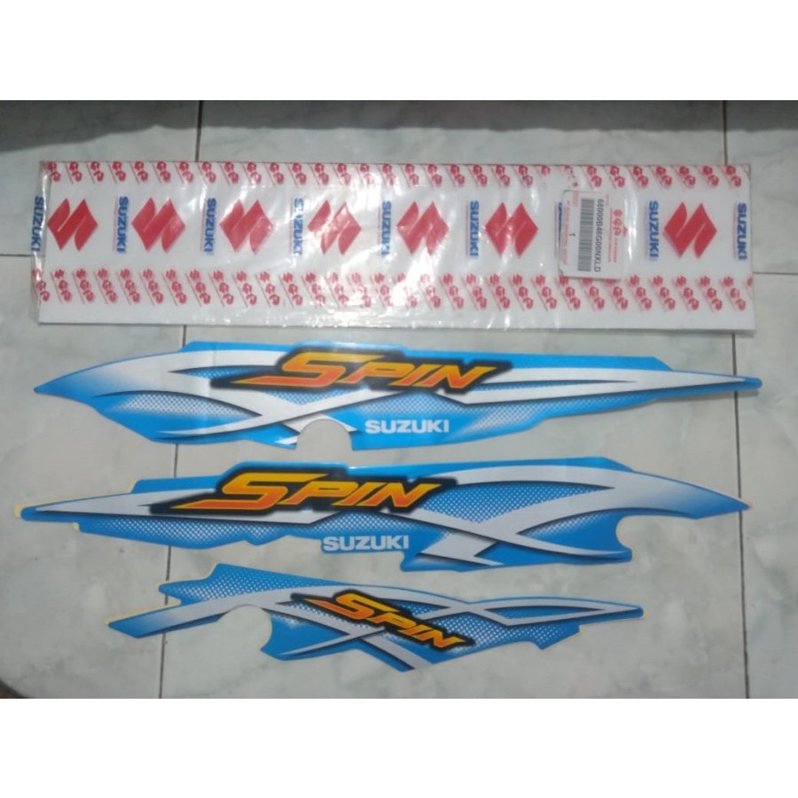 STRIPING LIST SPIN 125 MACHO BRIGHT BLUE / BIRU ORIGINAL SGP