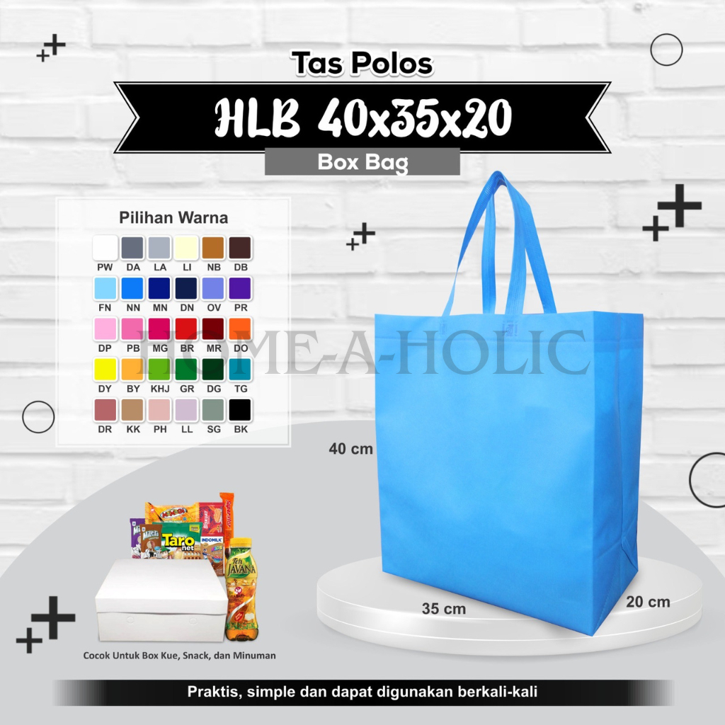 

HLB Polos 40x35x20 Tas Spunbond / Custom Tas Souvenir Tas Seminar Tas Dokumen Tas Sembako Goodie Bag Kado Hadiah