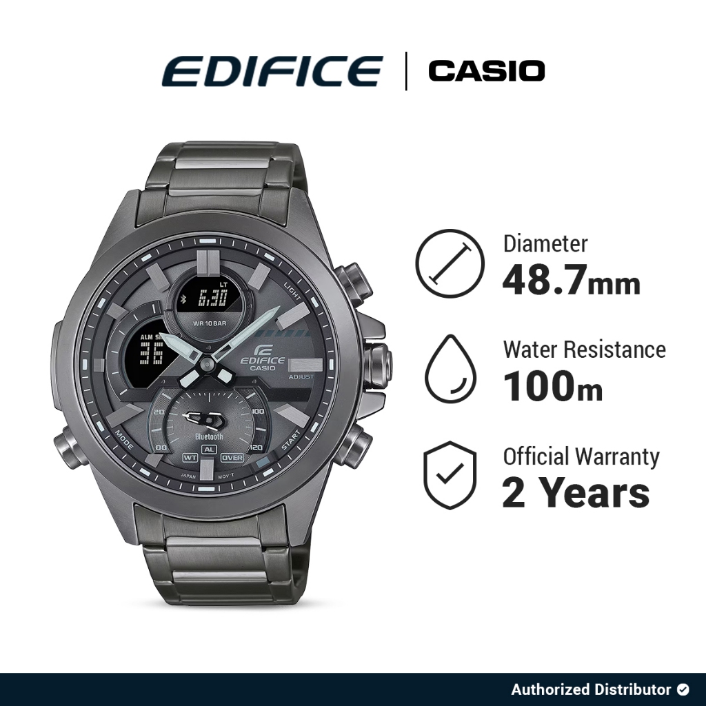 Jam Tangan Pria Casio Edifice ECB-30DC-1BDF Original Analog Digital