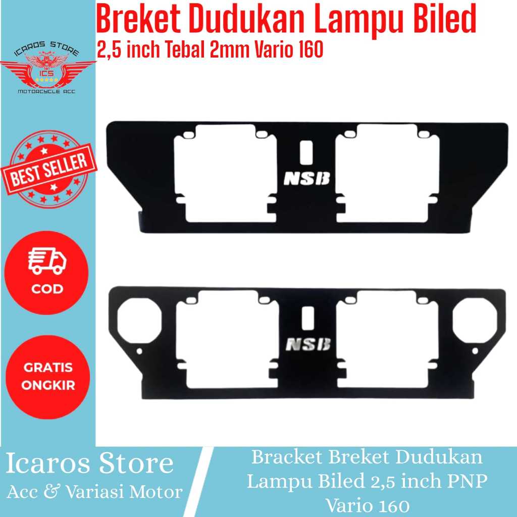 Breket Dudukan Lampu BILED PROJIE AES 2,5 inch HID Vario 160