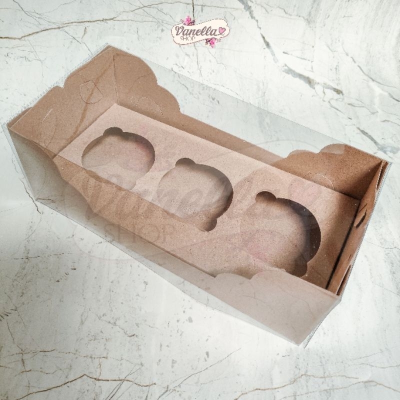 

Kotak Box Cupcake Muffin Pudding isi 3 lubang