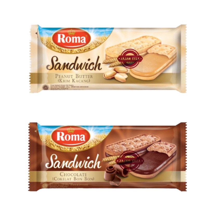 

mayora roma sandwich chocolate / biscuit bersalut coklat