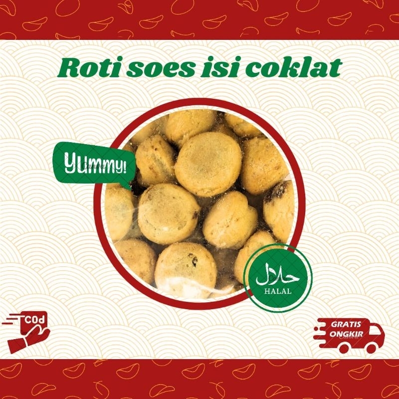 

roti soes kering isi coklat 190gr