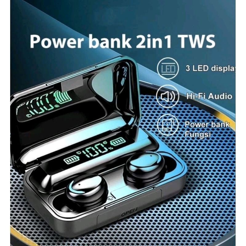 headset bluetooth M10 powerbank