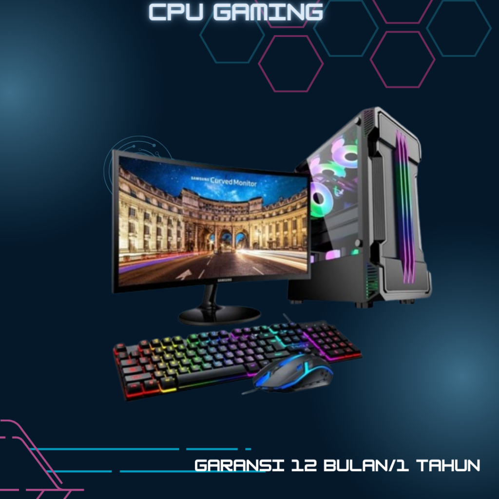 PC Gaming/live Strimig Full set AMD Ryzen 5 5600G SSD 1 TERA RAM 64 GB LED 24 inc Keyboard Mouse GAM