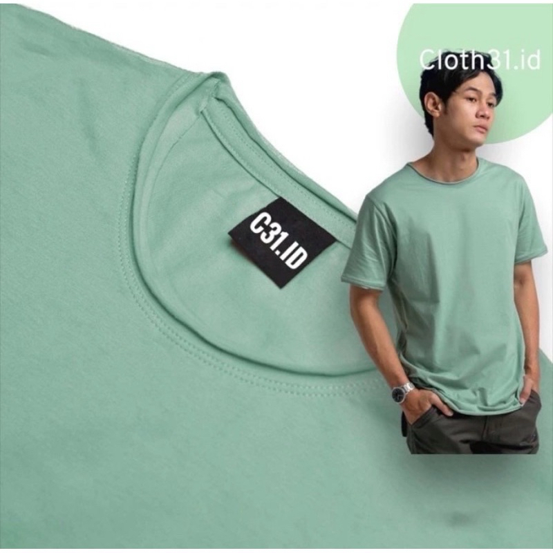 Kaos polos Distro pria Tshirt/Kaos Unfinished kerah sobek/kaos polos Telaris model baru/Unfinished p