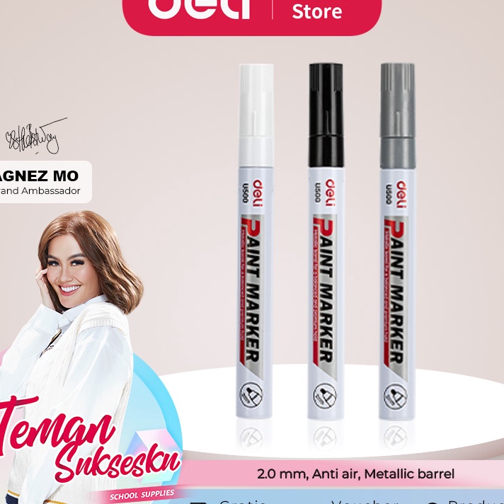 

PROMO SALE Deli Paint Marker Spidol Ban Spidol Gambar Anti Air Multifungsi Tip 2mm EU5