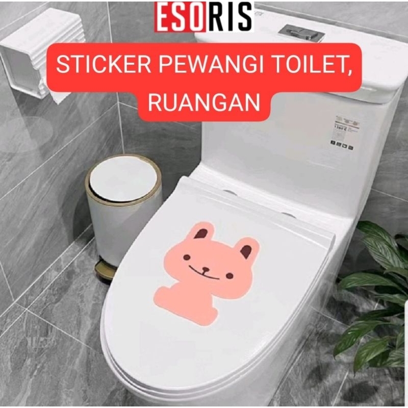 (ES) E86498 Stiker Pewangi Toilet Karakter Beruang Kelinci Kodok Lucu Stiker Tempel Pewangi Aroma Ru