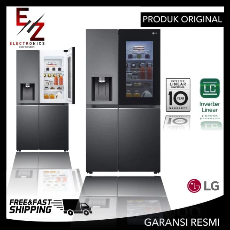 LG GC-X257CQEW KULKAS SIDE BY SIDE - DOOR IN DOOR - INSTAVIEW - INVERTER - GC X257CQEW GCX257CQEW