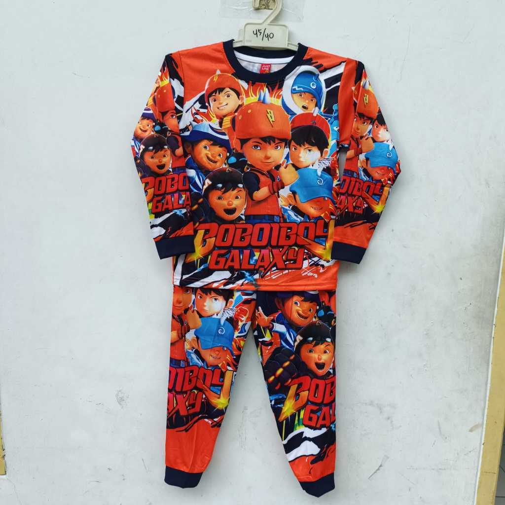 setelan baju tidur boboiboy ful printinmg size 2-12 thn