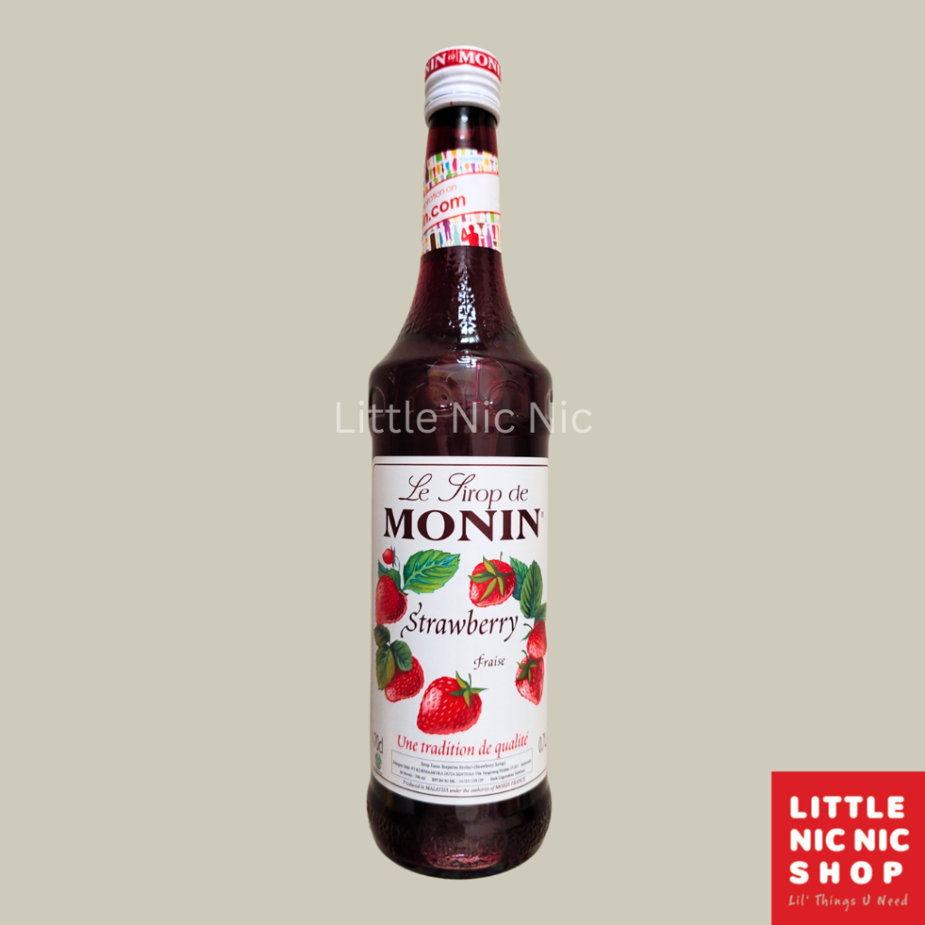 

Monin Strawberry flavoured syrup 70 CL (700ml) sirup rasa stroberi minuman café