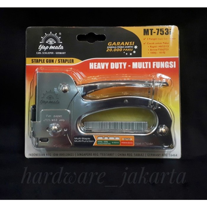 

Tjap Mata Stapler Staples Gun Manual Stapler Tembak Paku Rapid 13 53 MT-753