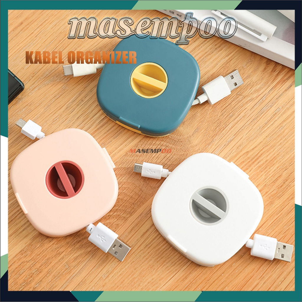 Kotak Penyimpanan Kabel Data Cas - Gulungan Kabel Cas hp - Tempat Penyimpanan kabel Charger Holder S