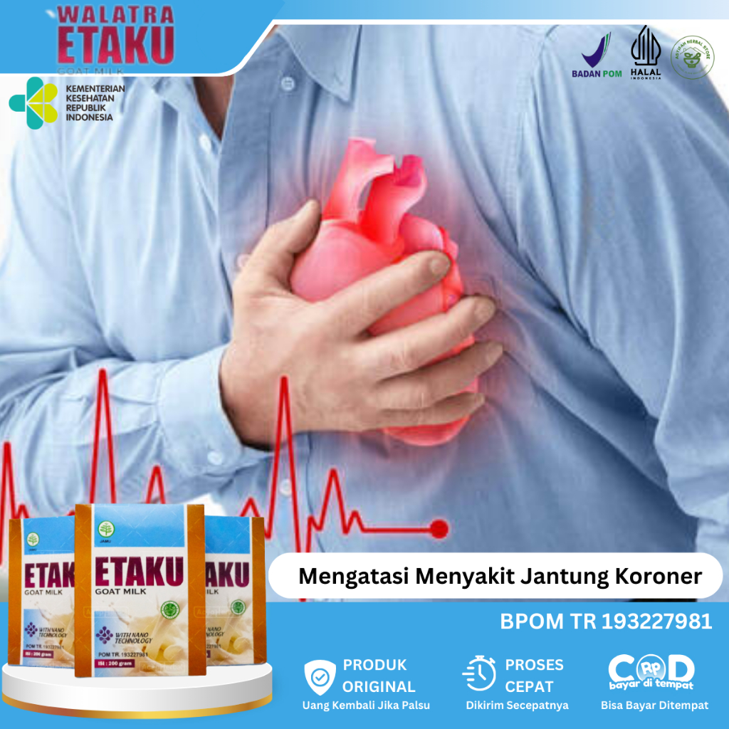

Susu Untuk Penyakit Jantung, Mengatasi Serangan Jantung, Kanker Jantung, Jantung Lemah, Susu Kesehatan Jantung, Gagal Jantung, Jantung Berdebar, Sesak Nafas Karena Jantung Atasi Dengan Susu Etaku Goat Milk 100% Original