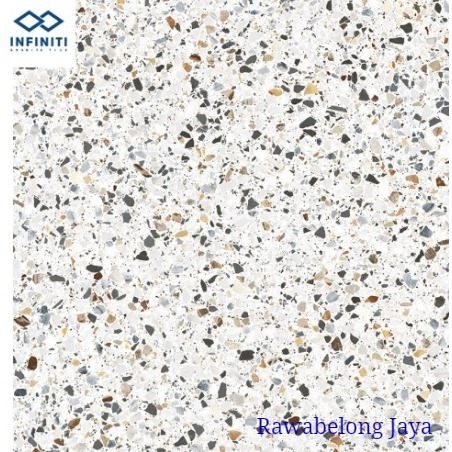 Infiniti Granit Tile 60x60 Terrazzo Venice White (Matt)