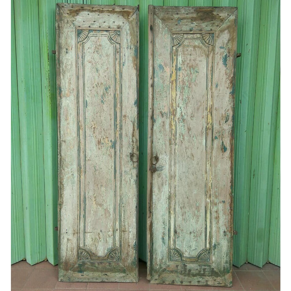 Sepasang Pintu Lawas Papan Kayu Selembar GOBOX ONLY