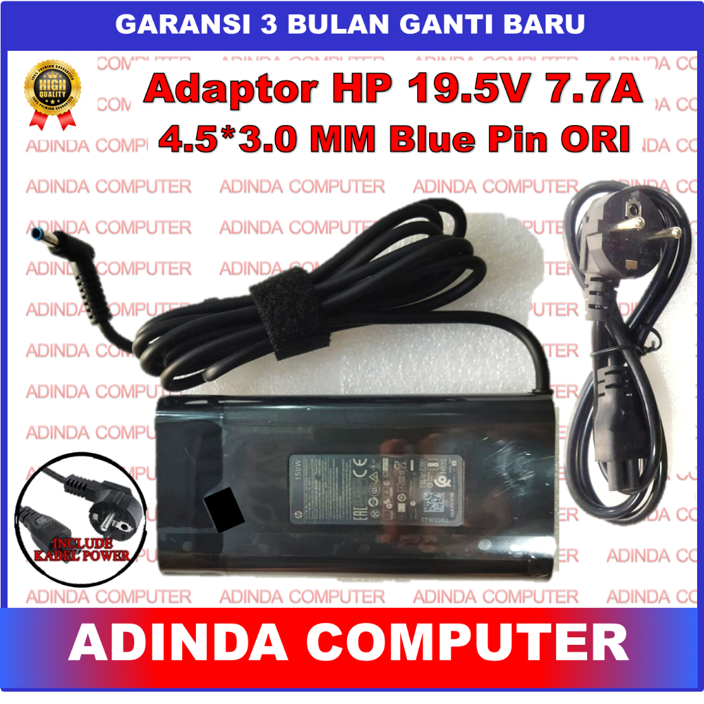 Adaptor Charger HP Omen 15-AX243DX Laptop PC 19.5V 7.7A 150W