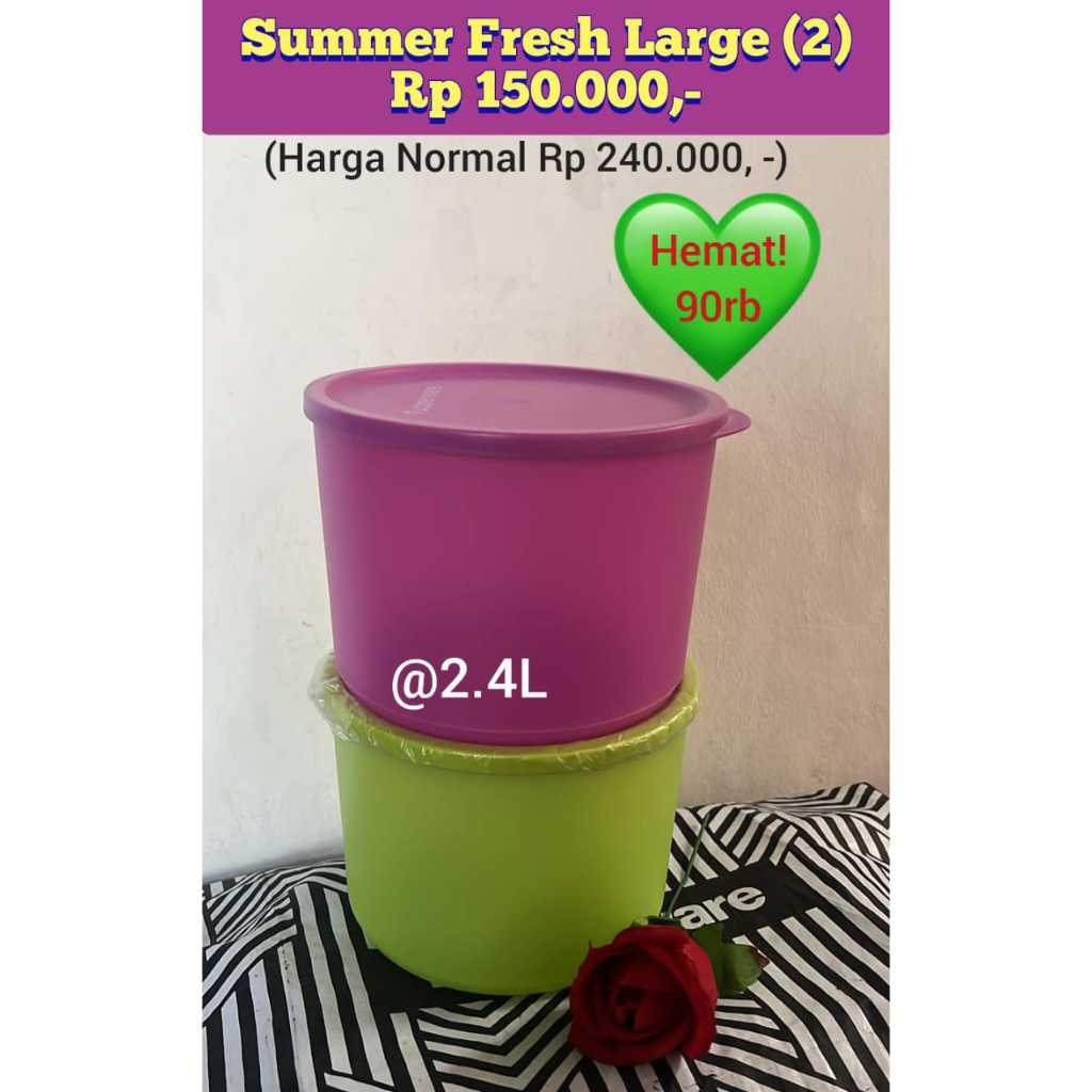 TUPPERWARE SUMMER FRESH LARGE 2,4L(2) - TOPLES MAKANAN