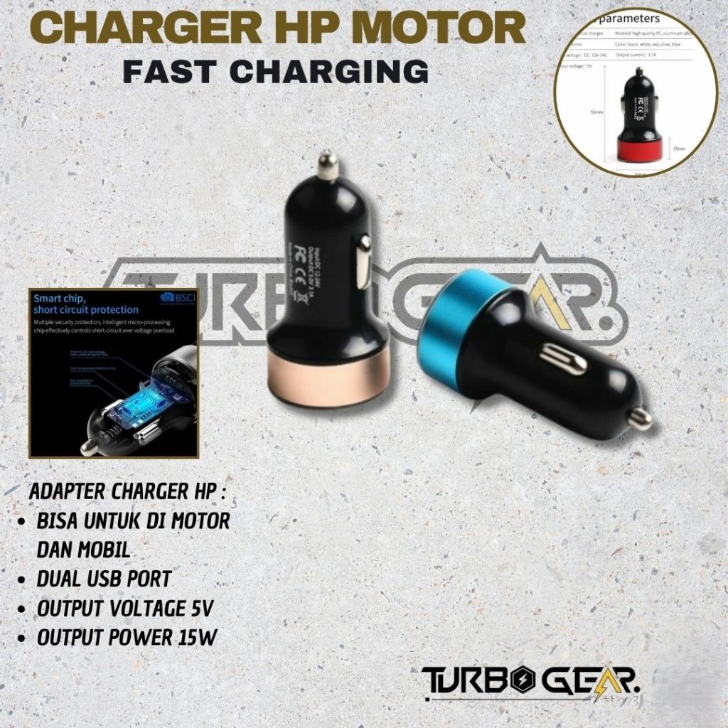 Charger Hp Di Motor Fast Charging Volt Meter Beat Deluxe Nmax Scoopy Fazzio Aerox Dll Universal