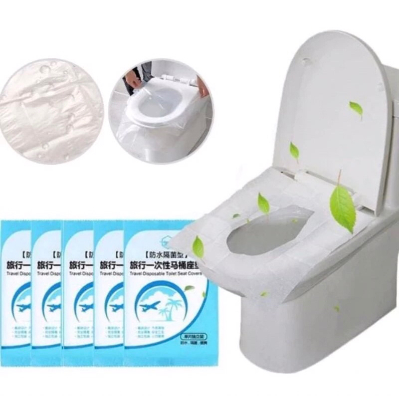 Plastik Alas Duduk Toilet Cover Travel Disposable Toilet Seat Covers Closet 1P Plastik Pelindung Dud