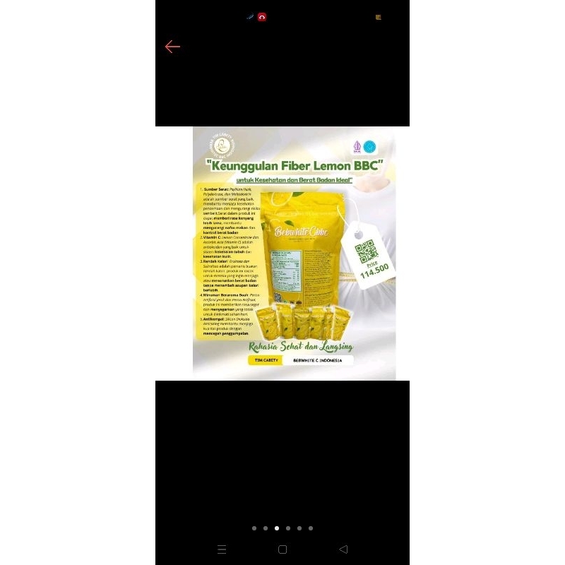 Fiber lemon BebwhiteC- Fiber BBC-Pelangsing BBC