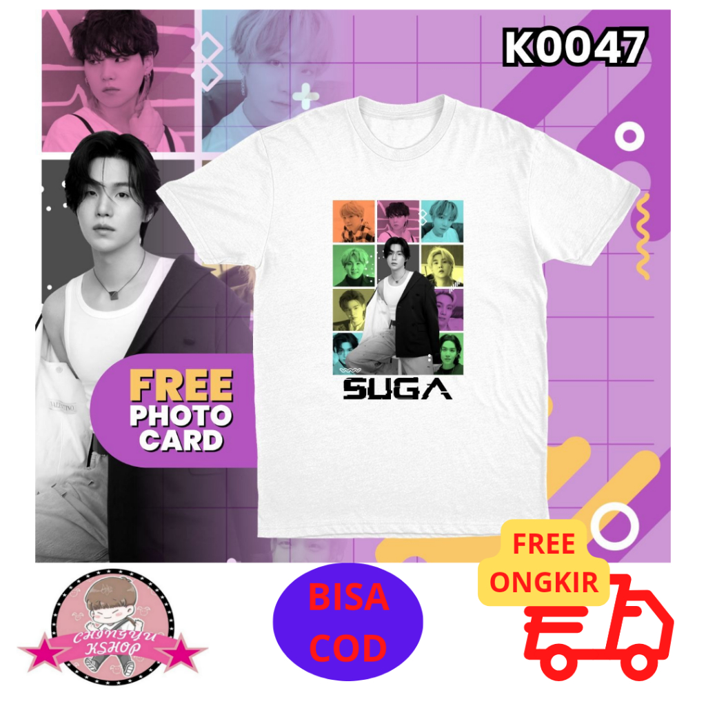 (K0047) Baju Kaos BTS Suga Min Yoongi Transformasi
