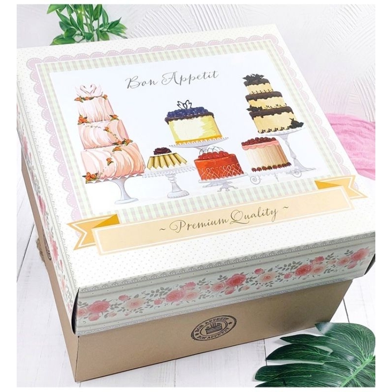 

Dus kue 28 x 28 x 18 cm Box Cake Bon Appetit Kotak Packaging