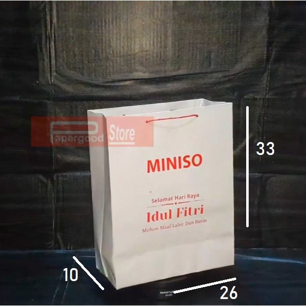 

Paper bag Miniso Lebaran medium putih 33 x 26 x 12 cm