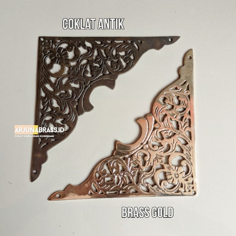 Siku Ornamen Antik Kuningan Pintu Lemari & Meja 20cm