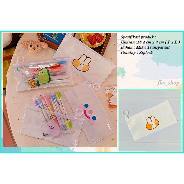 

Tempat Pensil Transparant Cartoon Tempat Pensil Aesthetic Cute Cartoon Transparant 18.4cm x 9 cm