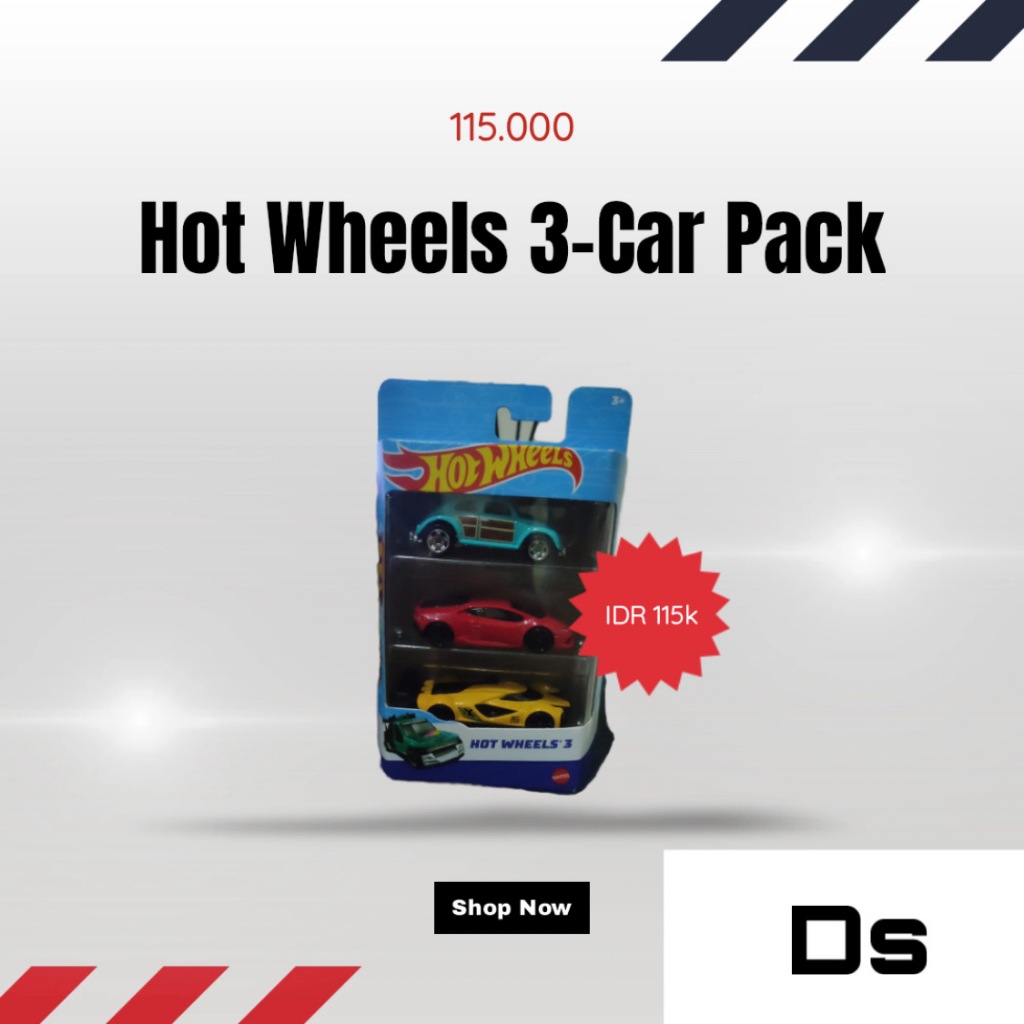 Hotwheels 3 pack (Volkswagen,Lamborghini huraccan,Mach speeder) [TERMURAH]