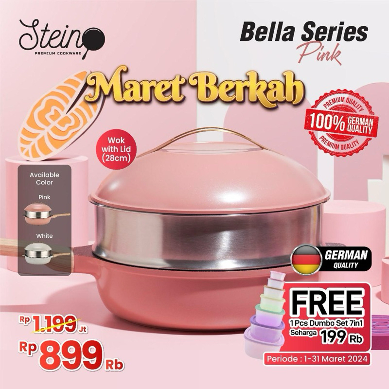 Steincookware Stein Kukusan Panci Steamer Wajan 28cm Bella Series