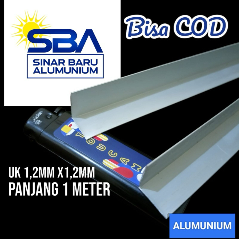 LIST SIKU ALUMUNIUM UKURAN 1,2 CM X 1,2 CM PANJANG 100 CM /1METER