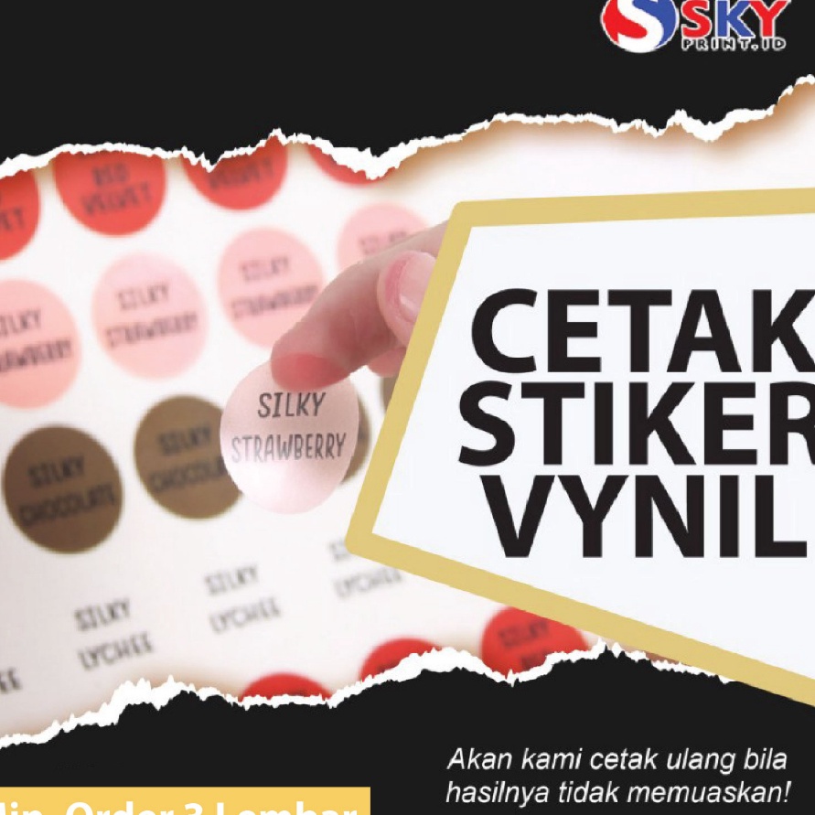 

STOK SIAP COD Cetak Sticker Label transparan matte glossy Murah ukuran kertas A3 Sudah Cutting Kiss Cut