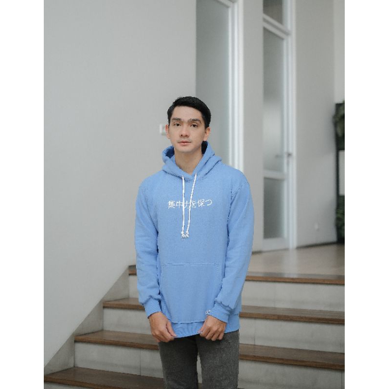 Hoodie Pria " Seishin Tamotsu " Produk Terbaru REZSH Warna skyblue
