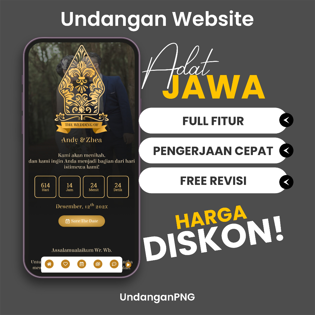 Undangan Digital Website Pernikahan | Tema Jawa Gunungan