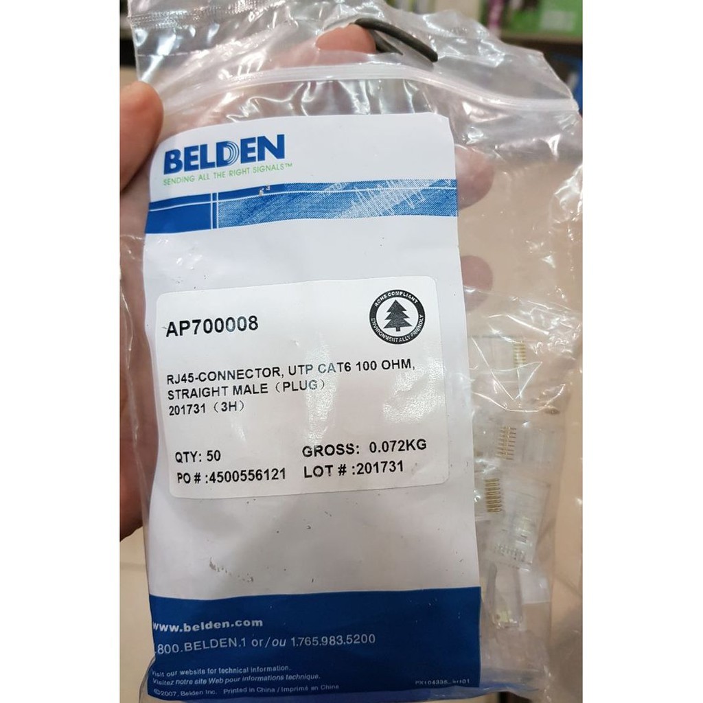 CONNECTOR RJ45 BELDEN CAT6 ORI 1 PCS