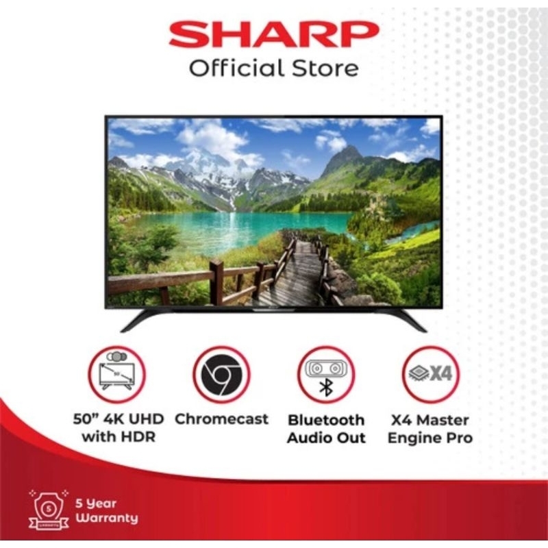 TV LED SHARP 50INCH ANDROID GOOGLE TV 4T-C50DK1X TV SHARP 50 INCH