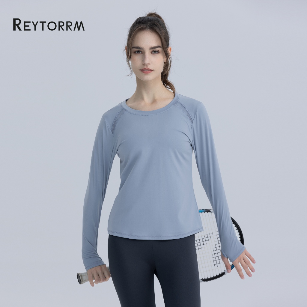 Reytorrm Baju Atau Atasan Olahraga Wanita Lengan Panjang Kaos Long Sleeve T-Shirt Yoga oversize(CX00