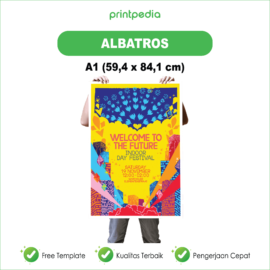 Cetak Print Custom Bahan Albatros Ukuran A1/Cetak Foto/Cetak Poster Albatros Anti Air Anti Pudar