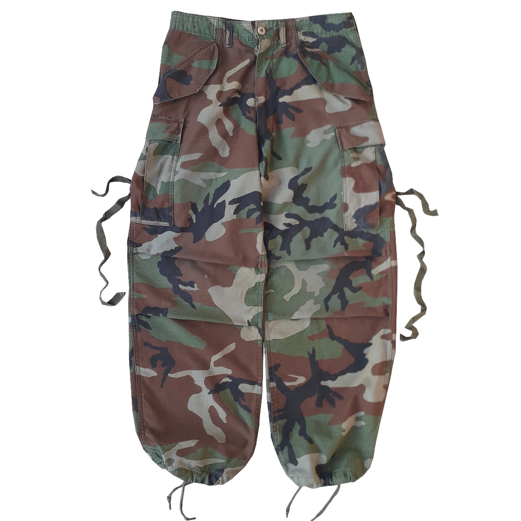Celana Cargo Vintage US Army Military M65 Field Pants Trousers Woodland Camouflage by Menlo Industri