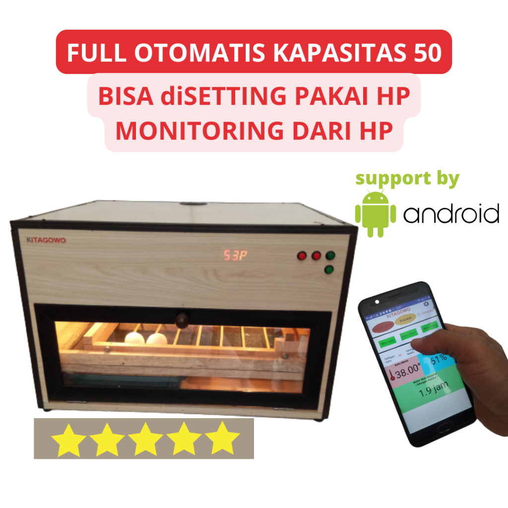Mesin Penetas Telur Full Otomatis KITAGOWO AT-50 D / SMART INCUBATOR
