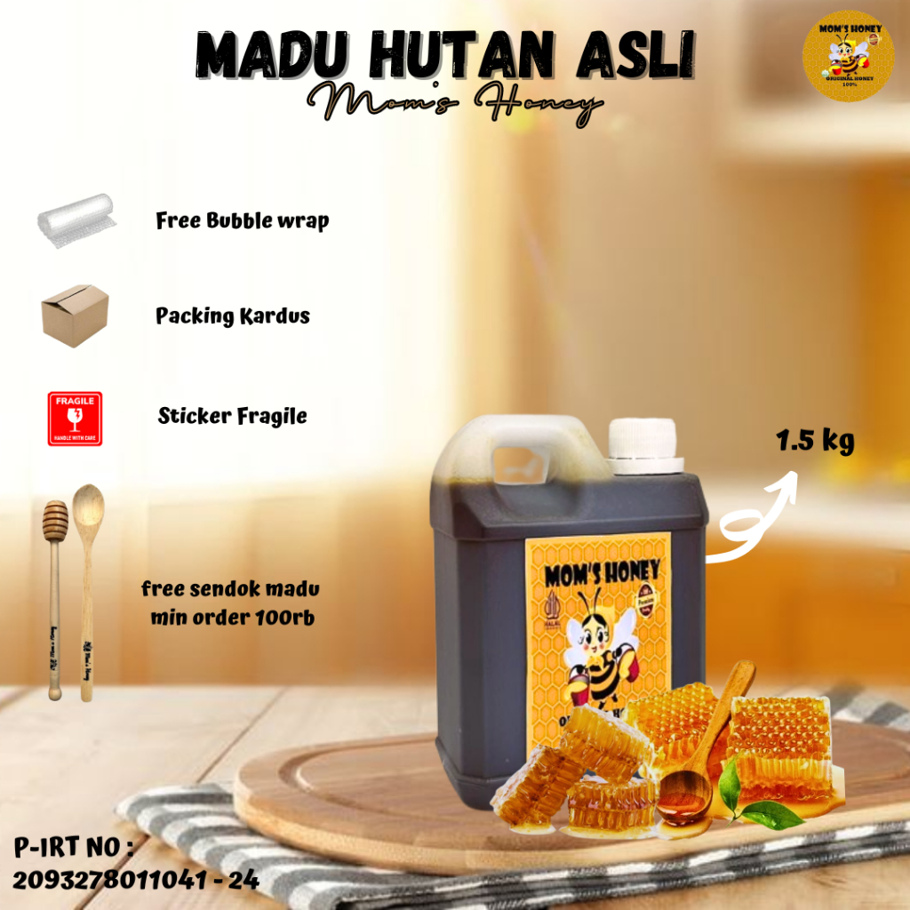 

Madu Asli Moms Honey / Madu Hutan Asli/ Ukuran 1,5 Kg