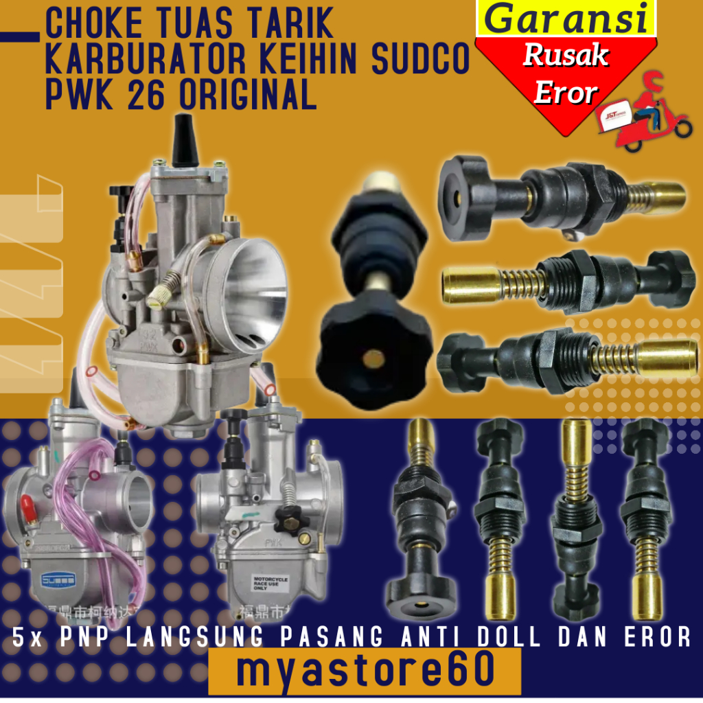 Choke Cuk Tuas Tarik Karburator Karbu Carburator Katup Kontrol Manual PWK26 PWK 26 Keihin Original