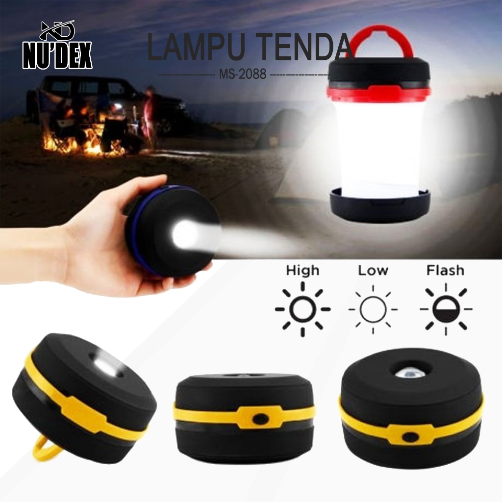 lampu tenda lipat camping MS2088 lampu tenda emergency baterai AA 3pcs
