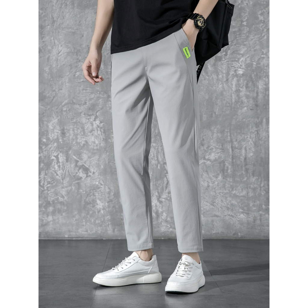 Pria Kain Stretch Celana Pria Kain Stretch Empat Sisi Celana Panjang Pria Casual Elastisitas Tinggi 